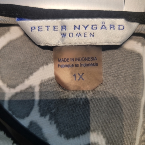 Peter Nygard Black & White Animal Print Scoop Neck Top/Tunic  Women's Size 1X - Picture 5 of 6